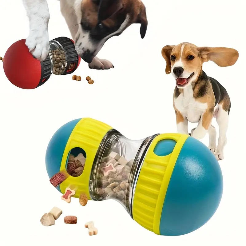 Interactive Squeaky Plush Dog Toy - ของเล่นจ่ายขนมสุนัขแบบอินเทอร์แอคทีฟ เหมาะสำหรับเครื่องให้อาหารแบบช้าทุกประเภท ของเล่นสัตว์เลี้ยงทำจากพลาสติก ช่วยสร้างความสนุกสนานและการกินที่ดีต่อสุขภาพ