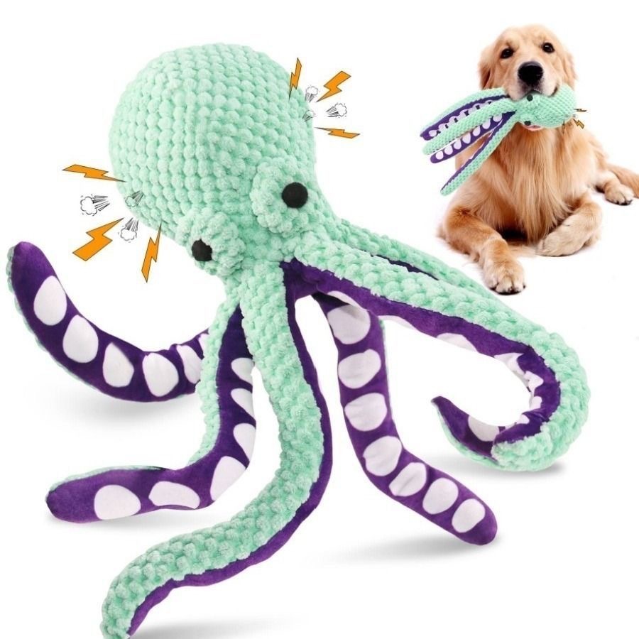 ของเล่นสุนัขตุ๊กตาปลาหมึกมีเสี - Indestructible Dog Chew Toy บทวิจารณ์และราคา