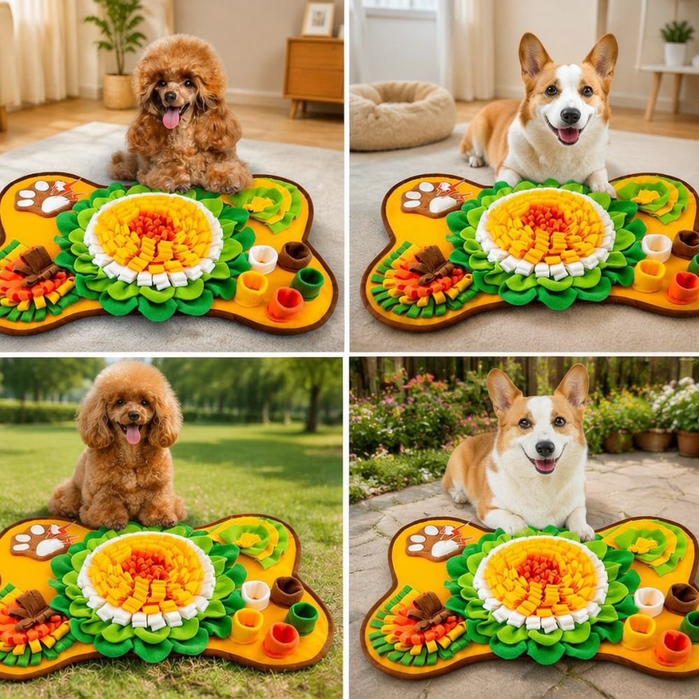 แผ่นรองสุนัขสำหรับฝึกดมกลิ่นรู - Dog Puzzle Feeder Toy บทวิจารณ์และราคา